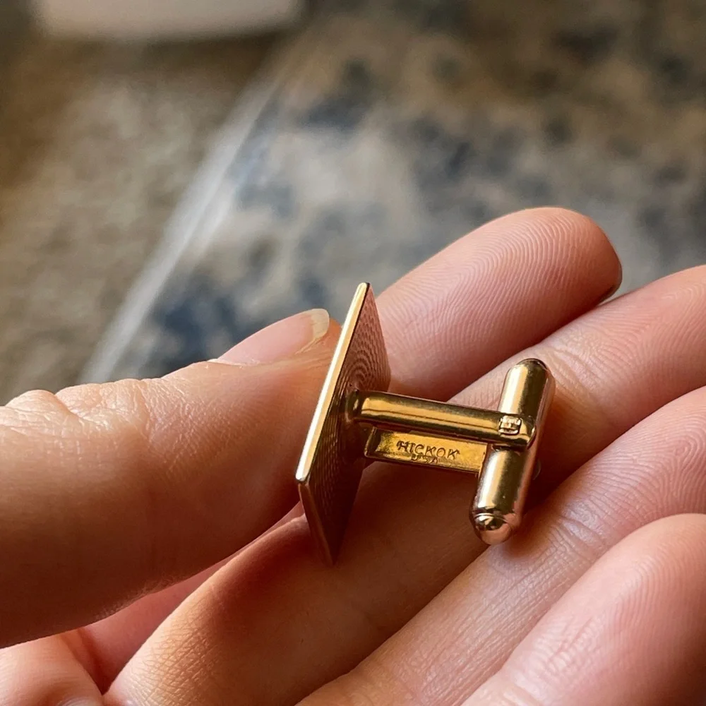 Vintage Hickok Mid-century Modernist Rectangular Cufflinks